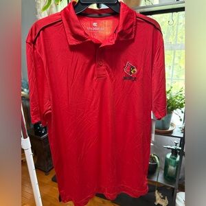 Colosseum Men's NCAA Louisville Cardinals Red Polo Shirt L